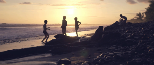 Sunset play at the beach